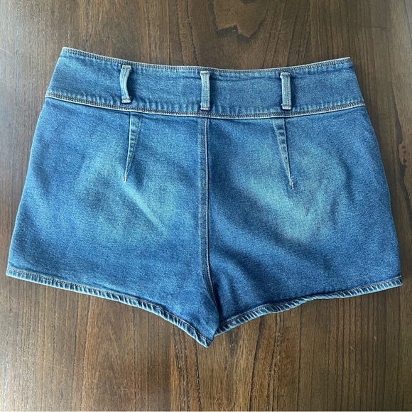 Mudd FLX Stretch High-Rise Shortie Blue Jean Shorts - Picture 4 of 8